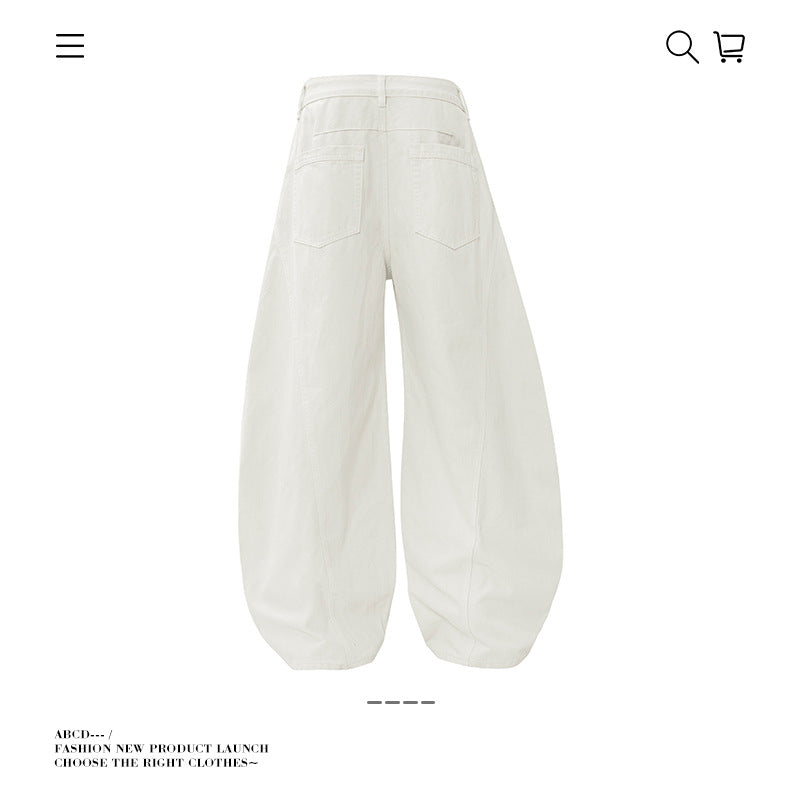 Seakoff Plum Blossom Embroidered Wide-Leg Jeans