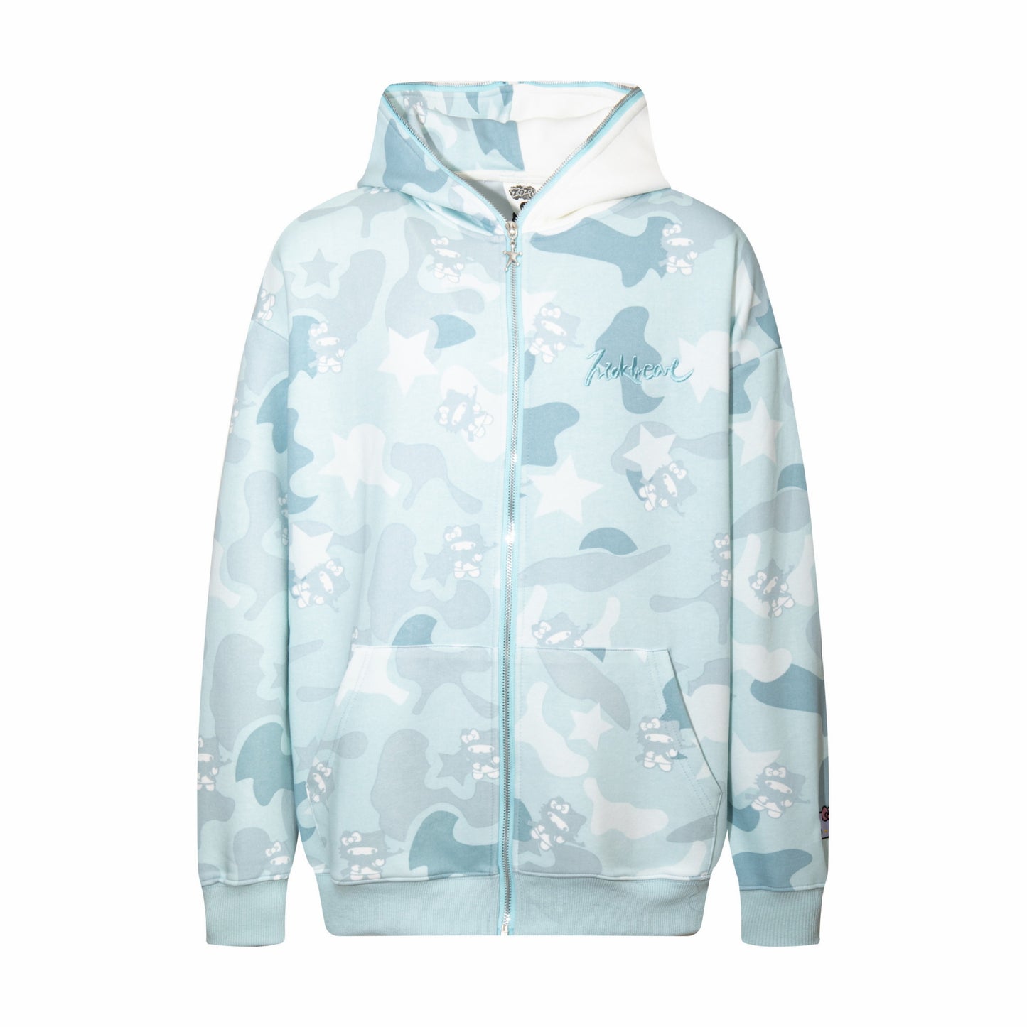 Women's American Original Hello Kitty Ear Camo Print Hooded Zip Cardigan Sweater Jacket Cute Casual | Kitty Camo Hood