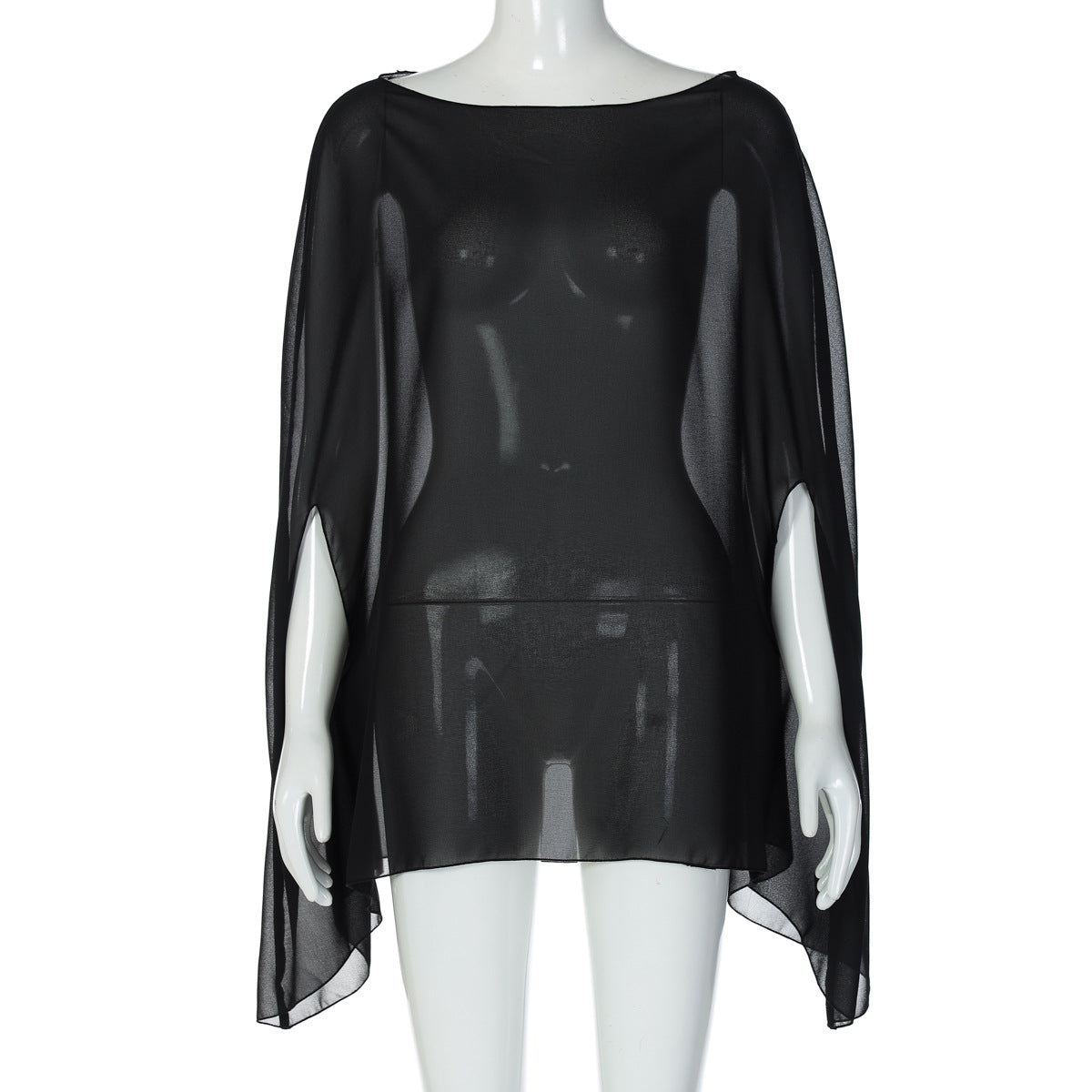 New street style top sexy perspective loose versatile pullover women's large size chiffon blouse - Seldom Seen Styles
