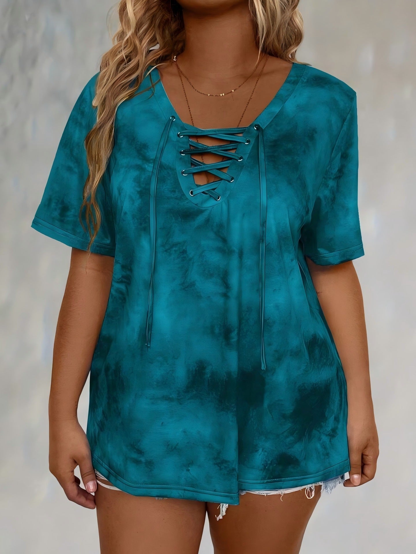 Women's Chiffon V Neck Belted Button Down Shirt Casual Elegant Summer Blouse Top