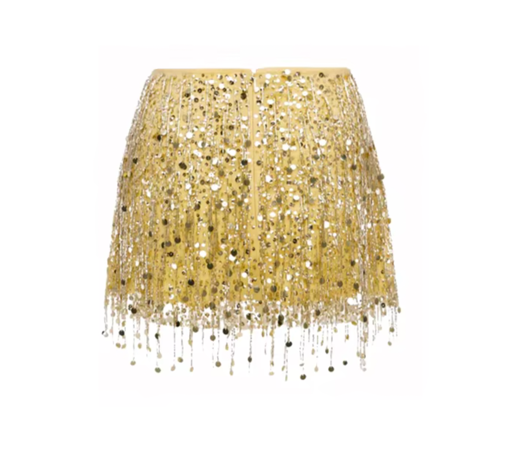 LORI SEQUIN FRINGE MINI SKIRT - Seldom Seen Styles