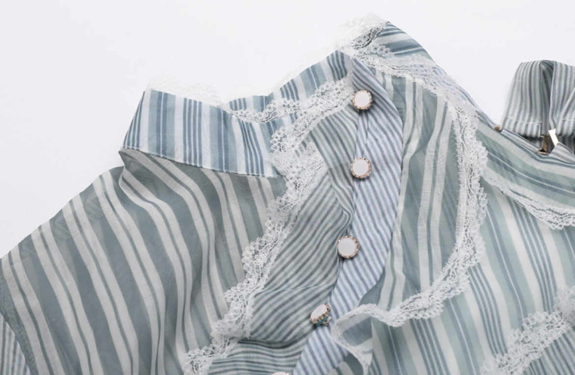 Sheer striped ruffle mini dress with sash – Nova - Seldom Seen Styles