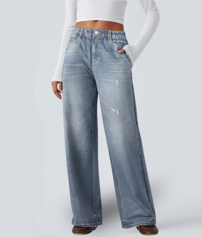 Women's Wide Leg Jeans High Waist Flowy Denim Pants Loose Fit Casual Trousers Regular Petite Tall Plus Size S-3XL - Seldom Seen Styles