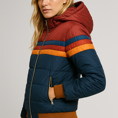 Winter Jacket Women's Casual Hooded Printed Short Cotton Jacket Fashionable Casual Outdoor Cotton Clothing - Seldom Seen Styles