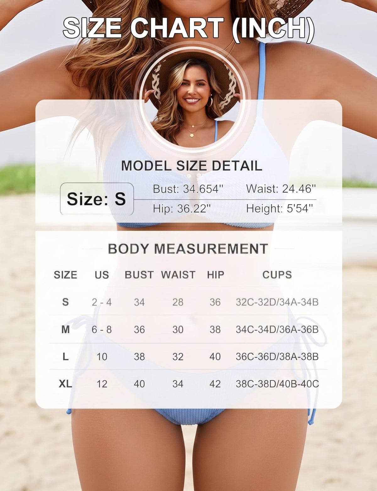 Women's Color Block Bikini Set Tie Side Two Piece Swimsuit Push Up Bathing Suit - Seldom Seen Styles