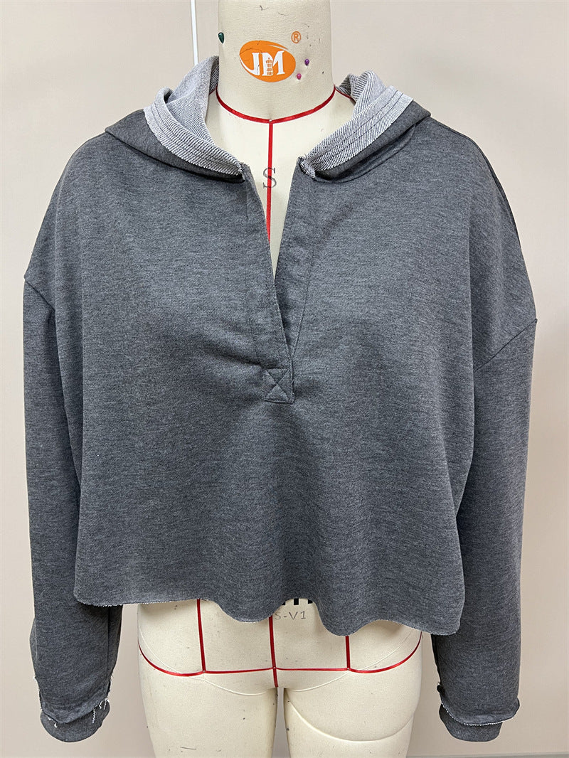 Women's Oversized V Neck Sweatshirt Casual Long Sleeve Pullover Trendy Relaxed Fit Athleisure Top - Seldom Seen Styles