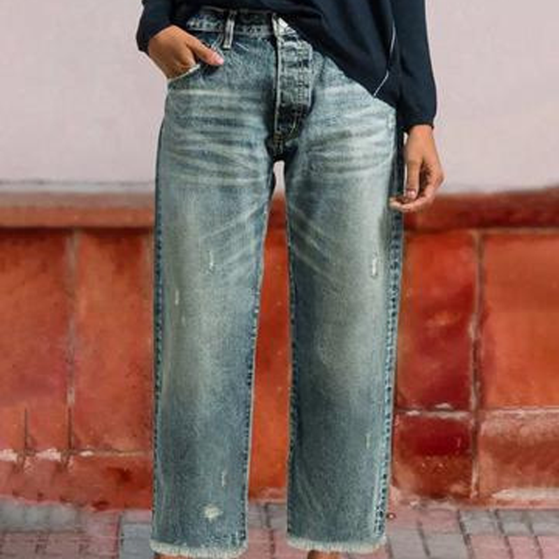 Women’s Retro Cropped Straight-Leg Jeans - Seldom Seen Styles