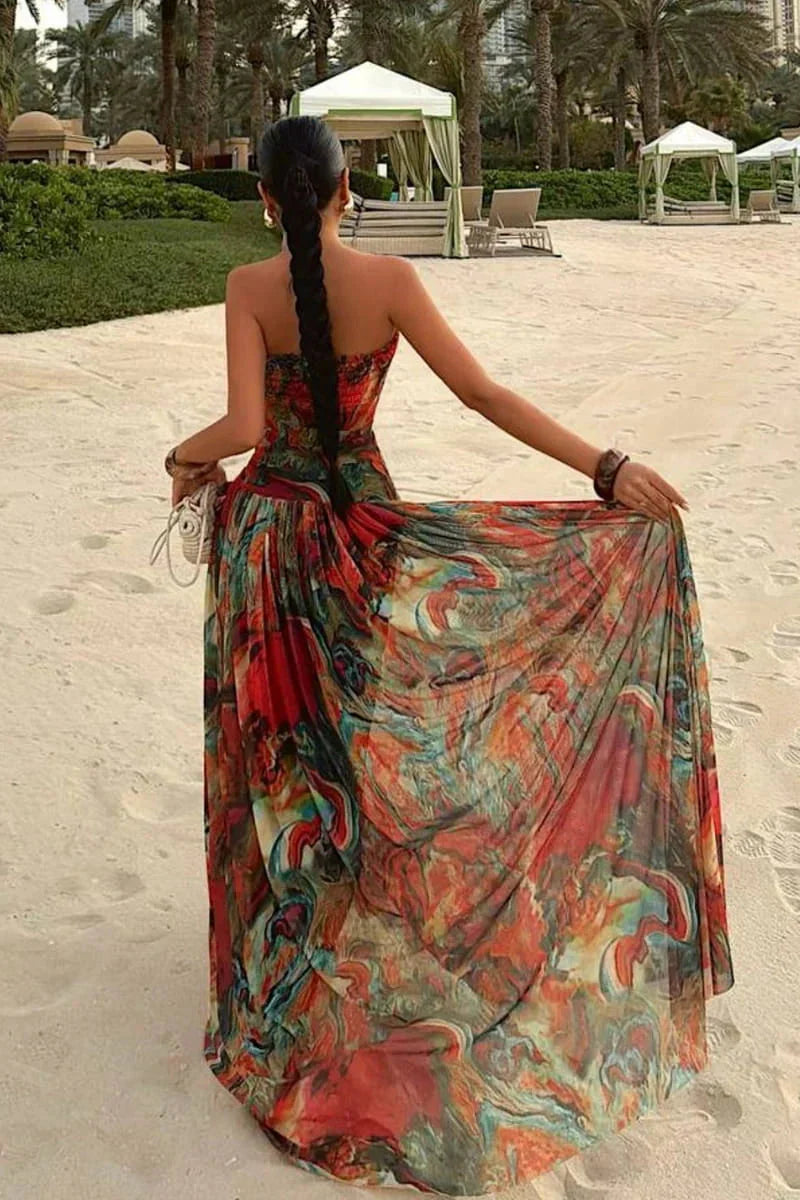 Women's Strapless Maxi Vacation Summer Dress - Seldom Seen Styles