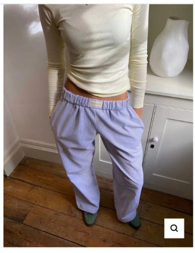 Women's Striped Wide Leg Pants High Waist Loose Casual Street Summer Vacation Trousers - Seldom Seen Styles