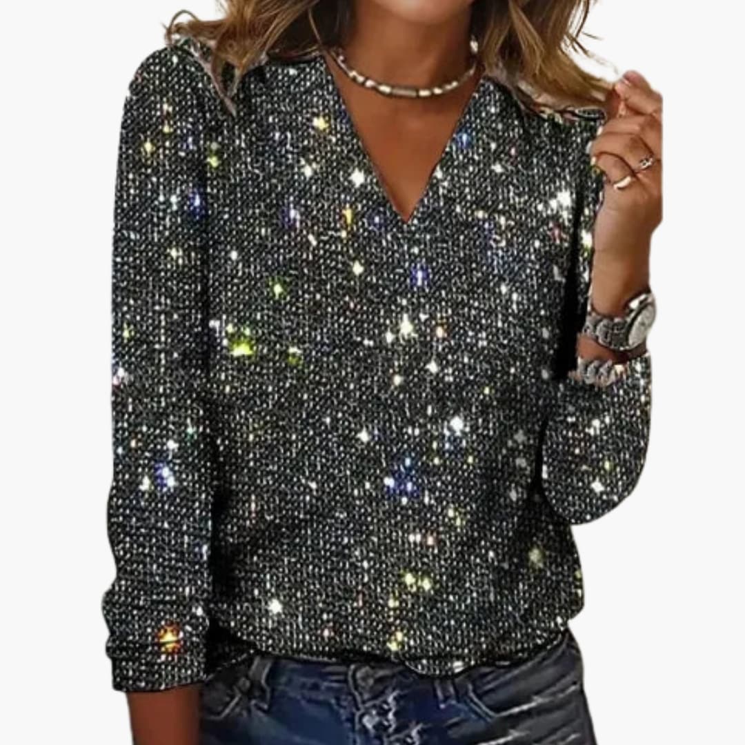 Women's Sweater with V-Neck and Textured Surface - Seldom Seen Styles