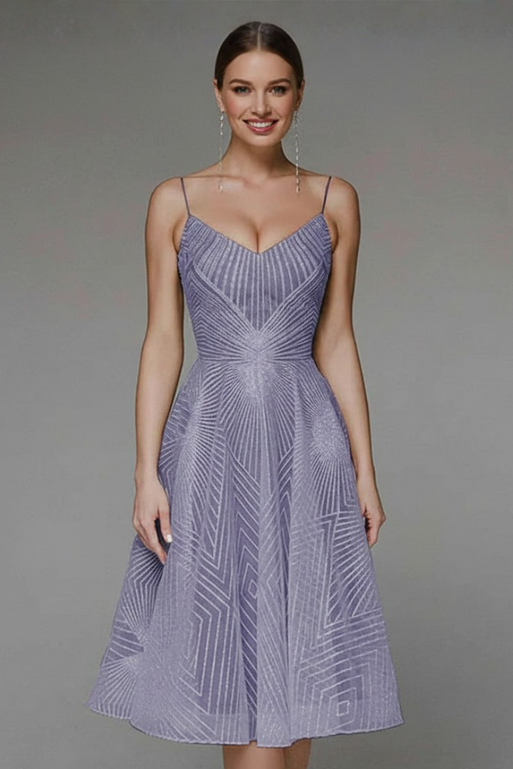 Women’s Midi Dress with Spaghetti Straps and A-Line Skirt - Seldom Seen Styles