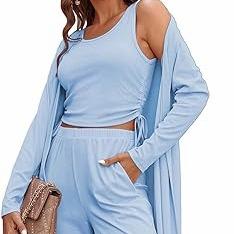 Cozy New Women's 3 Piece Knit Lounge Set Long Sleeve Cardigan Sleeveless Top Pants Sweatsuit S-XXL - Seldom Seen Styles