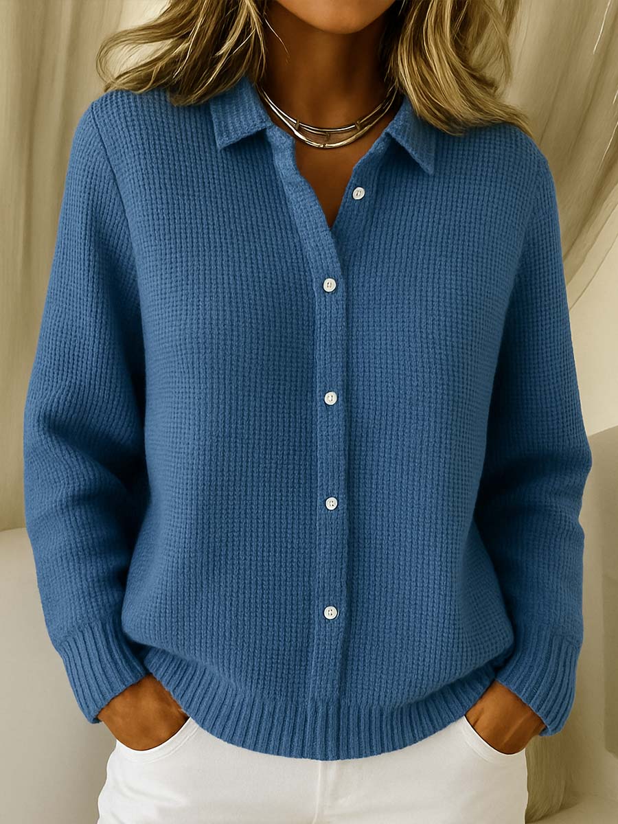 Elegante Damen-Strickbluse mit Knöpfen – Weich, Stilvoll & Vielseitig - Seldom Seen Styles