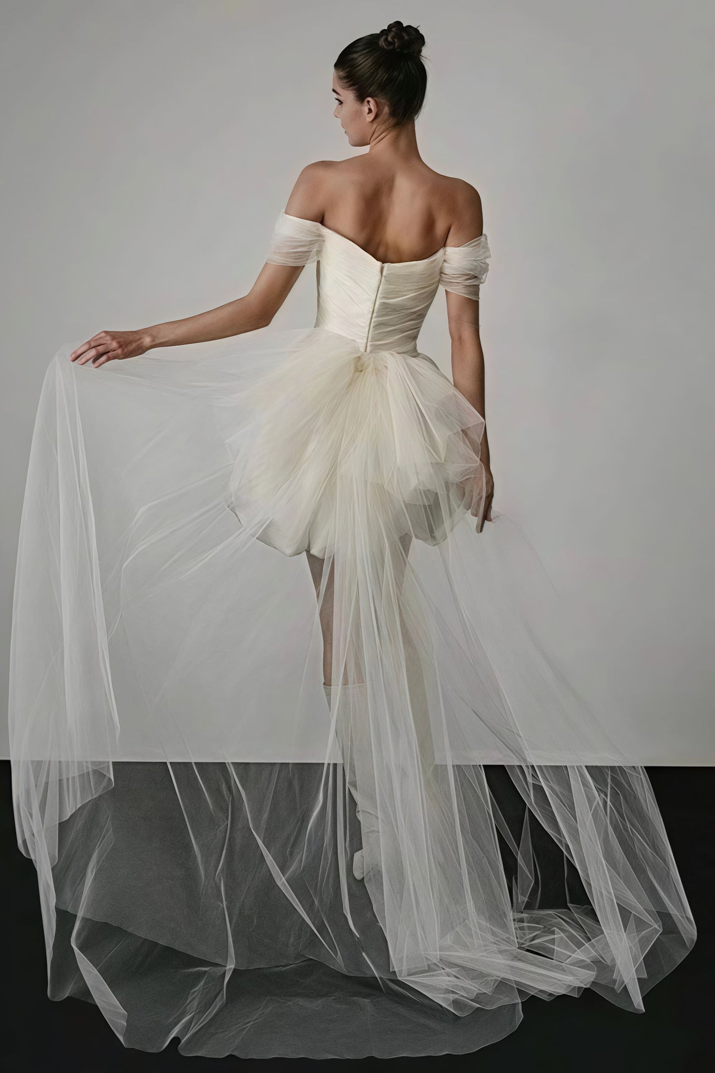 Off Shoulder Minimalist Satin Bud Reception Dress - Seldom Seen Styles