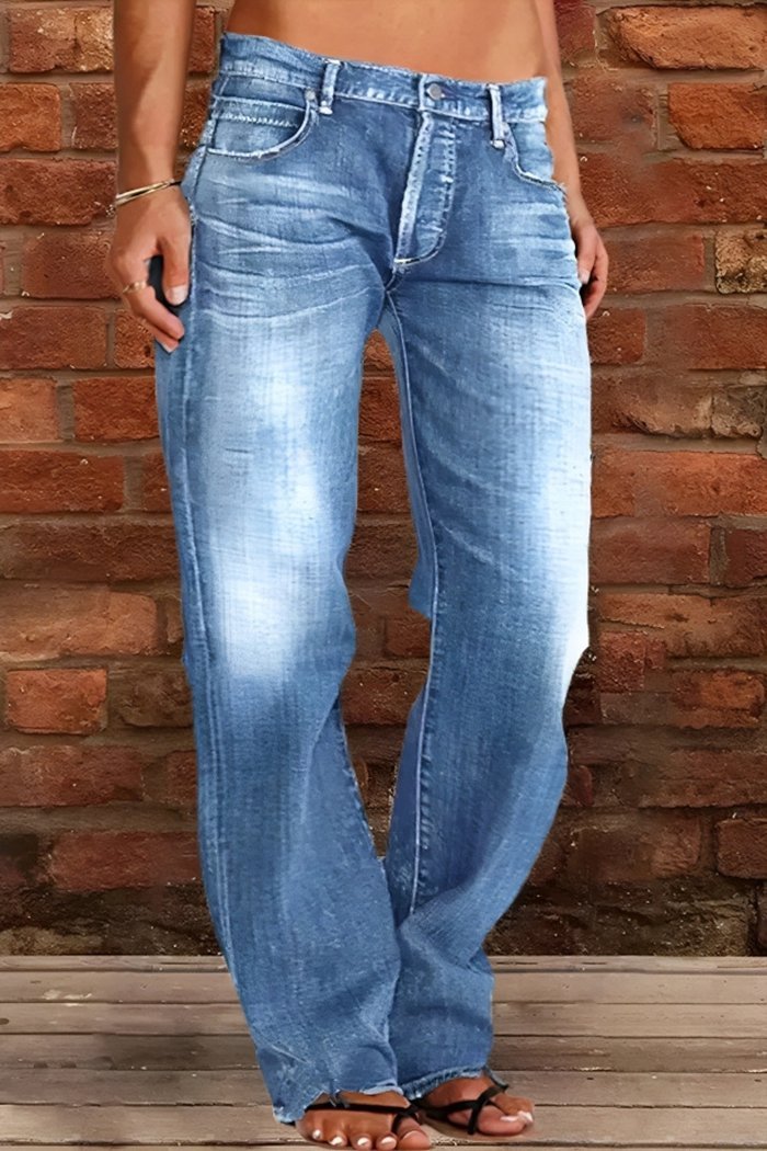 Women's Casual Multicolor Straight Jeans - Seldom Seen Styles