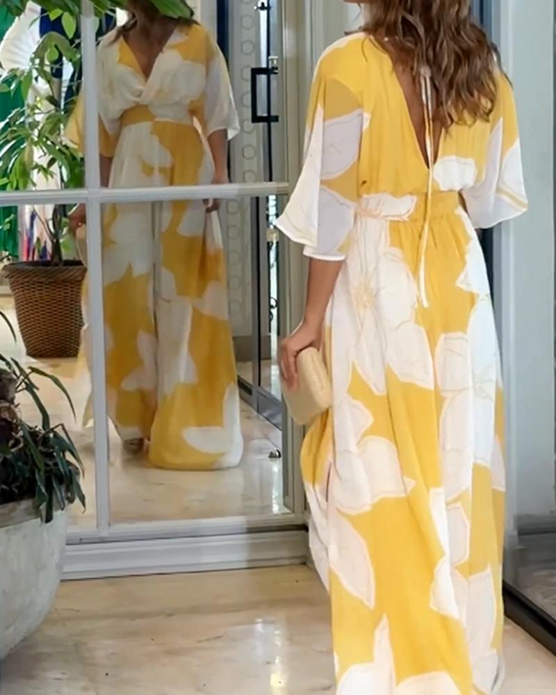 Lightweight Chiffon V-Neck Maxi Dress - Slimming High-Waist Loose Fit A-Line Gown - Seldom Seen Styles
