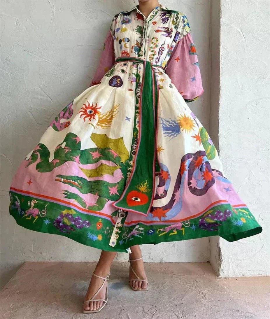 Kristin | Women's Printed Maxi Shirt Dress - Seldom Seen Styles