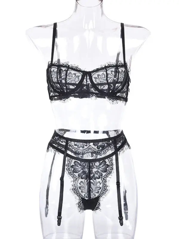 Lace Dreams 3 Piece Garter Set - Lingerie - Seldom Seen Styles