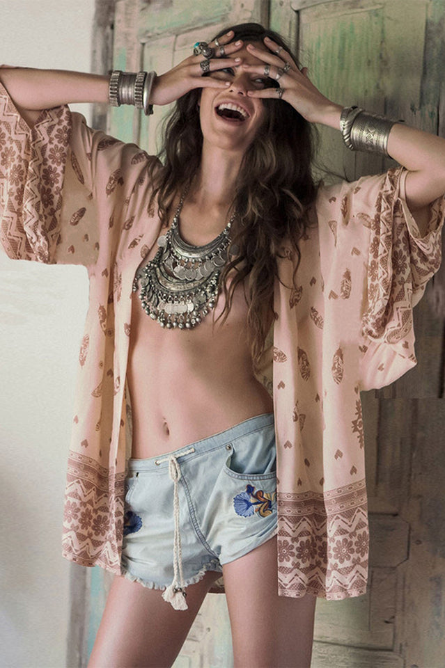Cow Pattern Chiffon Bikini Cardigan - Seldom Seen Styles
