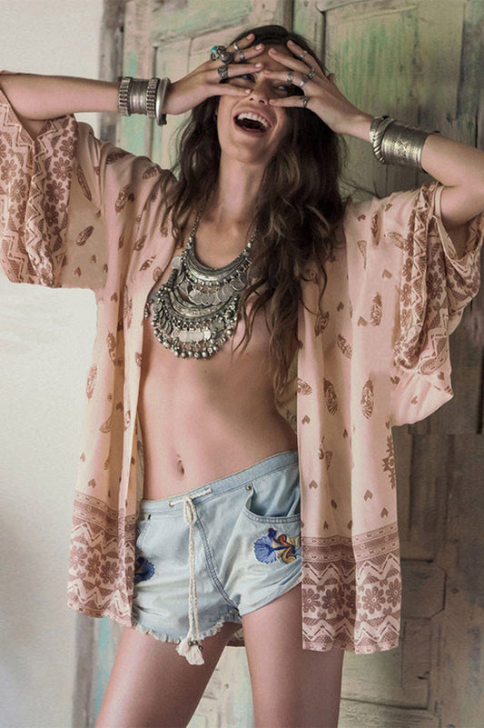 Cow Pattern Chiffon Bikini Cardigan - Seldom Seen Styles