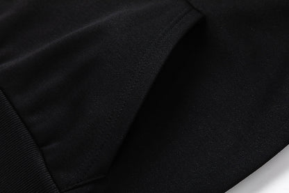 Women's Black Two-Piece Set Casual Loose Top Wide Leg Pants Matching Outfit Loungewear Summer Streetwear Co-ord Set | Black Set