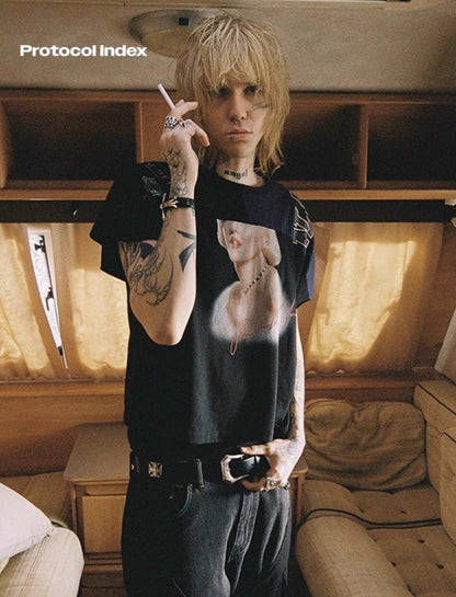 Fake Shoulder Seam T-Shirt