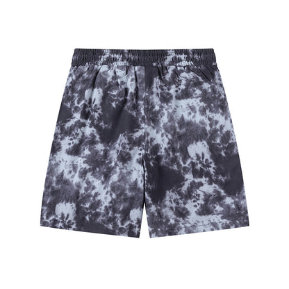 Unisex Tie Dye Graphic Shorts with Drawstring Waist and Front Pockets