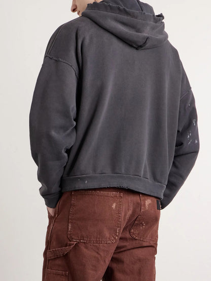 Logo-Print Cotton-Jersey Zip-Up Hoodie - Black