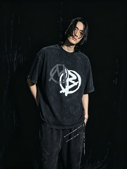 A BATHING APE® x mastermind JAPAN Garment Dye Circle Tee