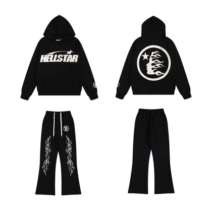 Hellstar Classic Logo Tracksuit Set 'Black/White'