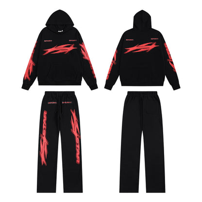 Hellstar Sport Logo Hoodie & Sweatpants Set 'Black/Red'