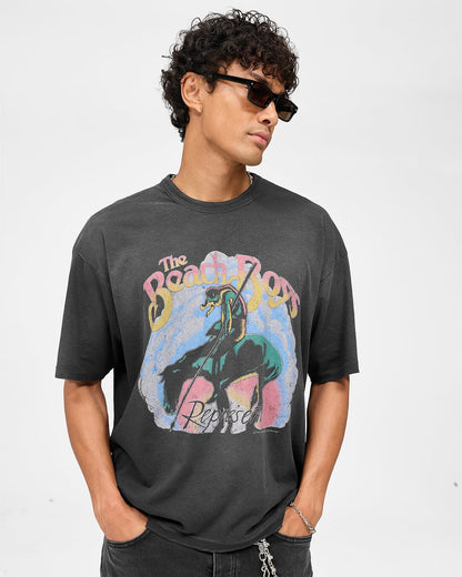 Represent Beach Boys Boxy Graphic Tee Washed Oversized Short Sleeve Vintage Rock Streetwear T-Shirt | Dust Rider