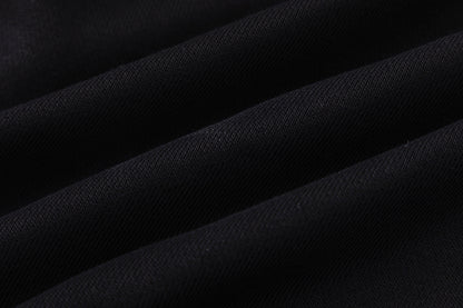 Solid Black Elastic Waist Athletic Shorts Lightweight Casual Summer Street Workout Shorts | Jet Short