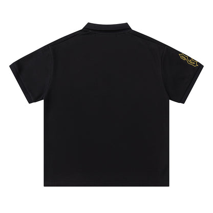 Trapstar Men's Graphic Polo Shirt- Short Sleeve Contrast Collar Casual Top