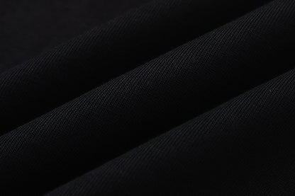 Black Graphic T-Shirt Crew Neck Short Sleeve Streetwear Casual Top