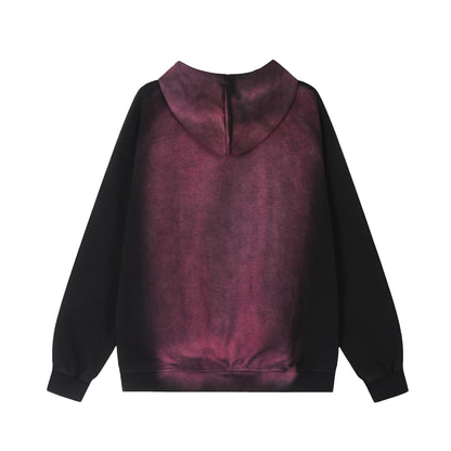Butterfly Patch Embroidery Chain Drawstring Washed Hoodie Oversized Streetwear Y2K Grunge Casual Fall Winter Pullover Sweatshirt | Dusk Drift