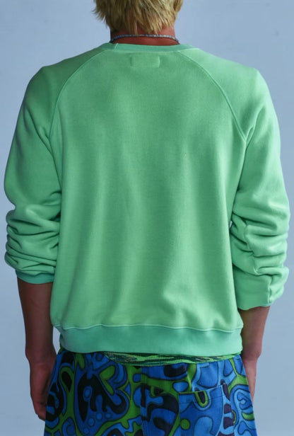 Electric Green Raglan Crewneck