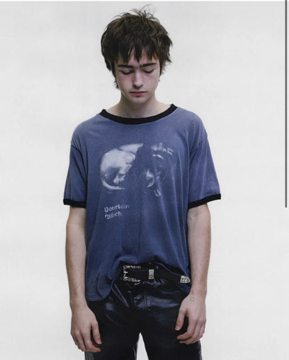 Porcelain Dog Patch Ringer T-Shirt