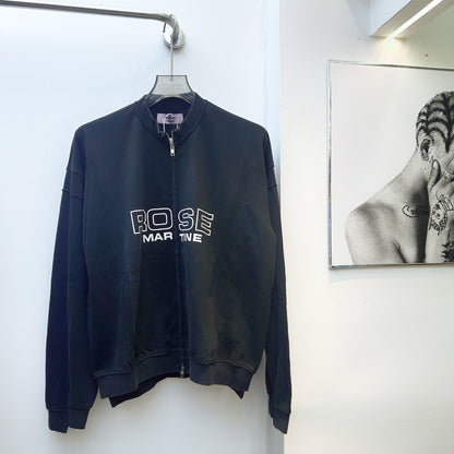 Shrunken Zip Up Crewneck Sweatshirt