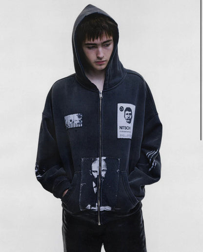 Nitsch Assemblage Zip Hoodie - Washed Black