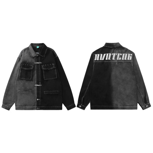 Black jacket front and back comparison RVNTENG