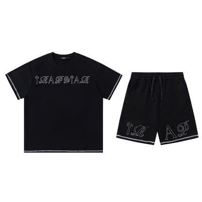 Trapstar Unisex T-Shirt and Shorts Set, Graphic Streetwear Drawstring Casual
