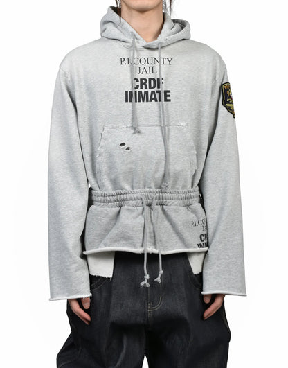 Protocol Index Fake Two-Piece Hoodie Washed 480g Deconstructed Raw Hem Drawstring Waist Streetwear Heavy Fleece | Phantom Layer
