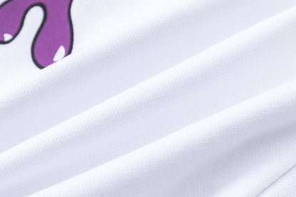 Graphic Print Short Sleeve Tee Oversized Casual Streetwear Summer Cotton T-Shirt | Grape Drip