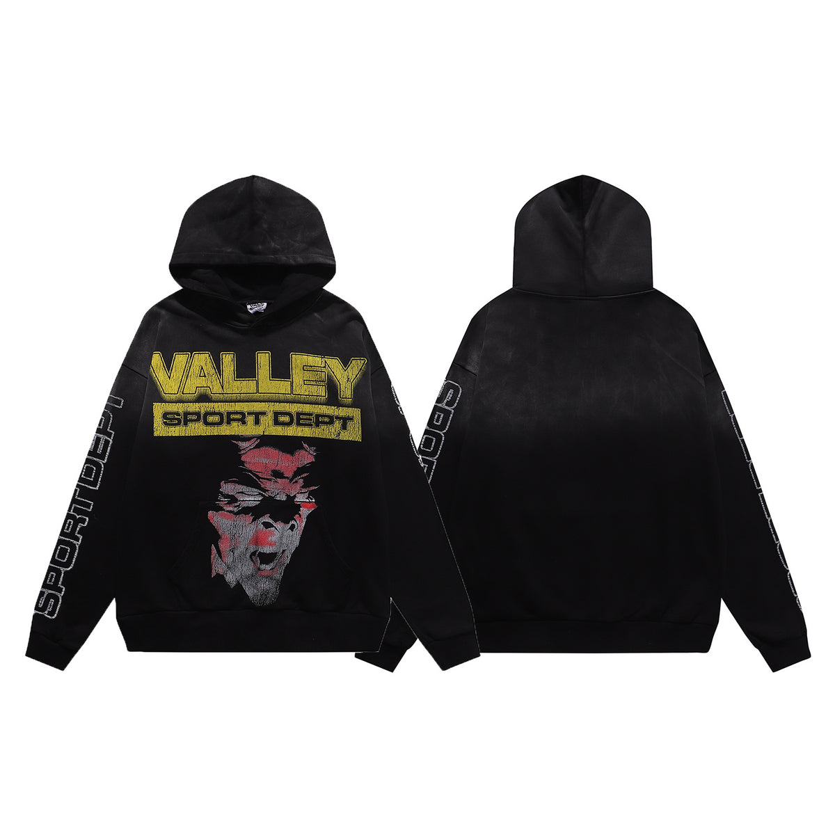 编号VA208，美潮Vale Hellboy地狱男爵印花纯棉毛圈宽松休闲连帽衫卫衣男女17 - 1