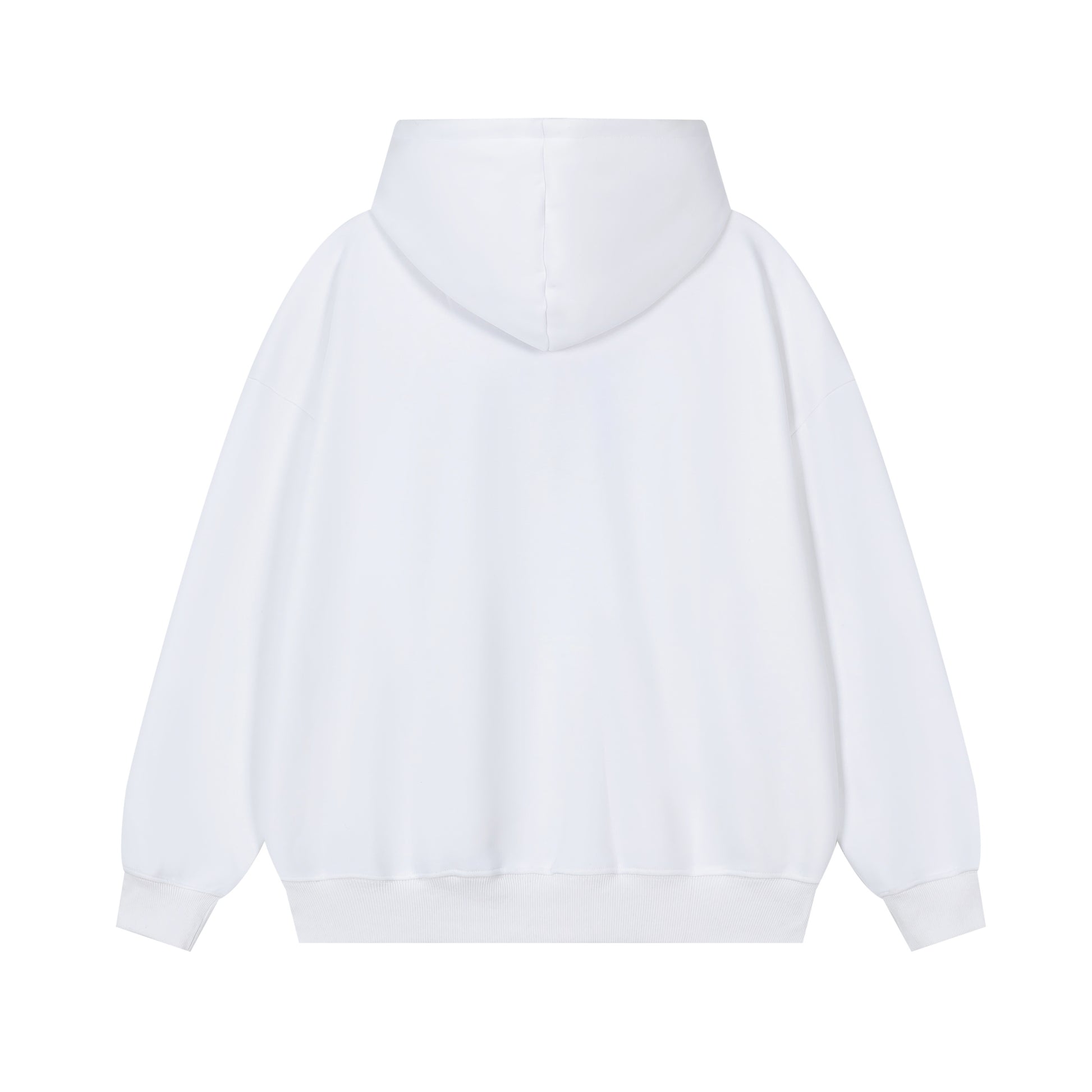 White DuoMatch Courage arch letter applique hoodie front view
