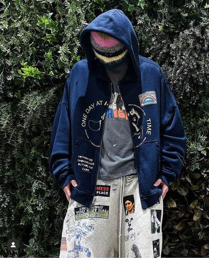 Treatment Center Zip Hooded Sweatshirt - Navy
