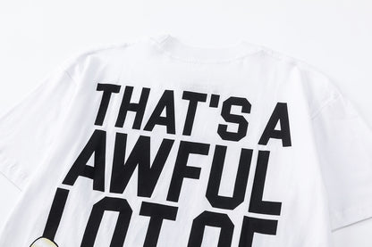 Oversized Short Sleeve Graphic Tee Dropped Shoulder Streetwear Summer Casual T-Shirt | Drip Fade