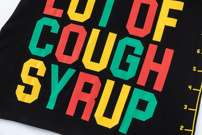 That's A Awful Lot Of Cough Syrup Multicolor Font Tee - Black