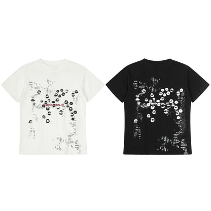 Nexoule Lip Print Graphic Tee Oversized Short Sleeve Streetwear Y2K Vintage Grunge Summer T-Shirt | Lip Riot